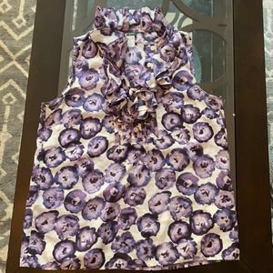 J Crew silk ruffle top